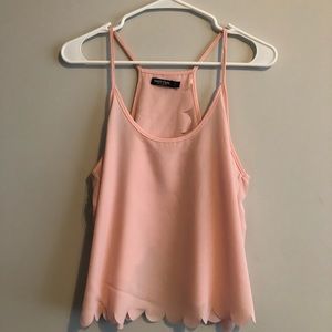 Nasty Gal | Pink/Nude Scalloped Tank